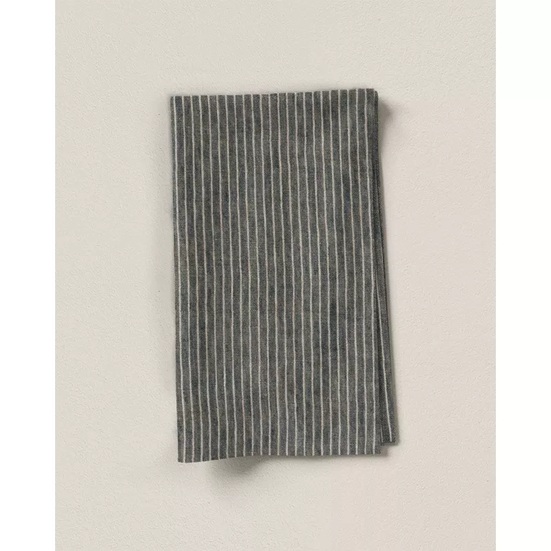Evening Slate Pencil Stripe Linen – 0.5 Yard Remnant