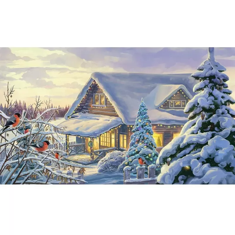 festive-christmas-scene-fabric-panel Festive Christmas Scene Fabric Panel