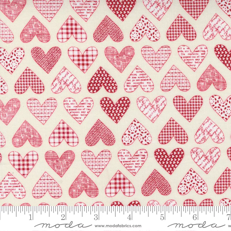 Flirt Hearts Cream Red