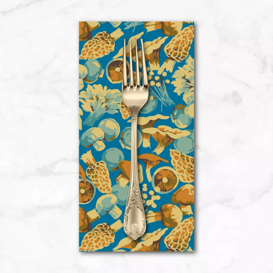 forage-mushroom-mix-in-blue-dinner-napkin Forage, Mushroom Mix in Blue, Dinner Napkin