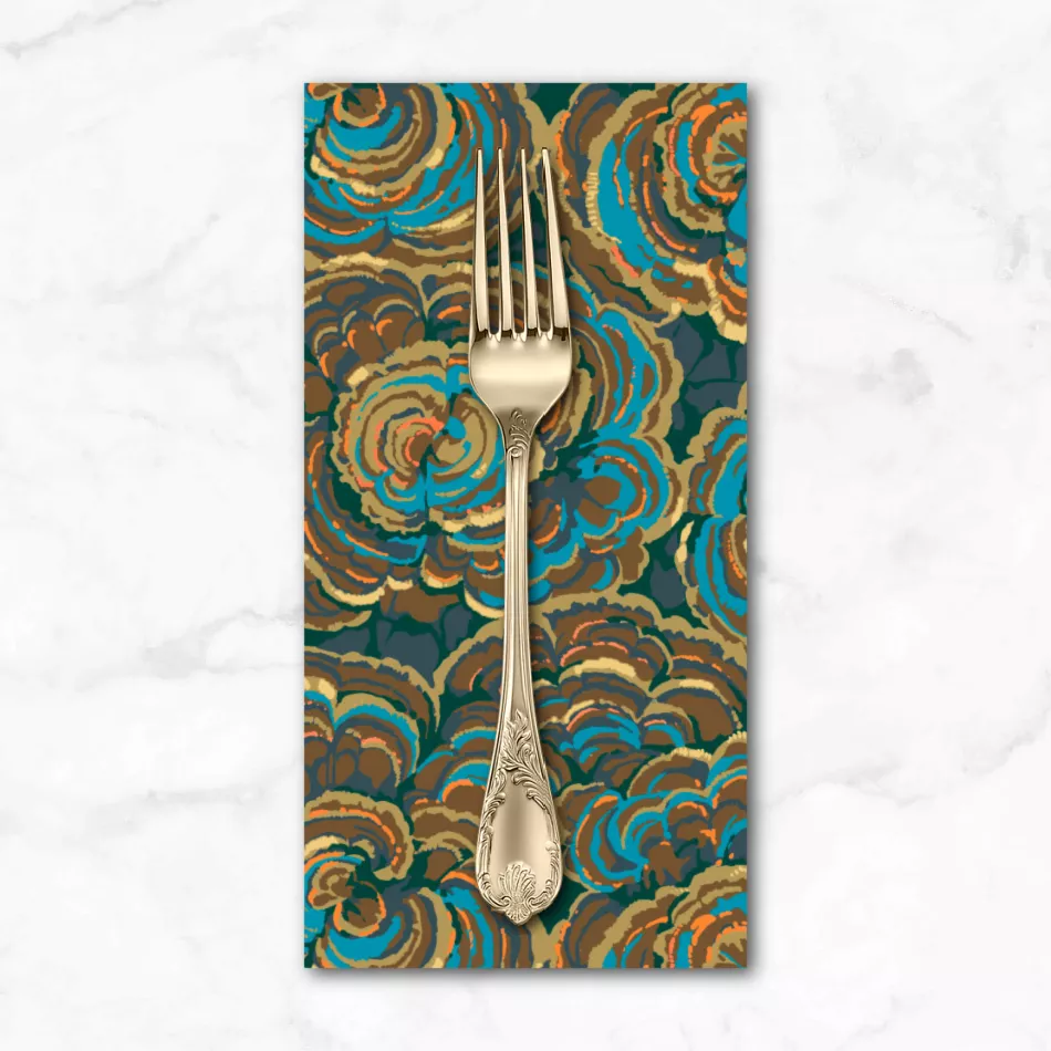 Forage, Turkey Tail in Dark Blue, Dinner Napkin