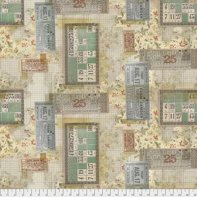 freespirit-fabrics-tickets-multi-memoranda-tim-holtz-eclectic-elements FreeSpirit Fabrics | Tickets - Multi | Memoranda | Tim Holtz | Eclectic Elements