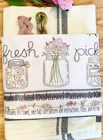 Fresh Picked Dishtowel Pattern & Floss Kit