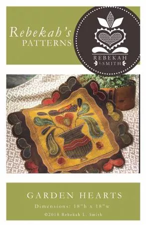 garden-hearts-wool-applique-pattern Garden Hearts Wool Applique Pattern