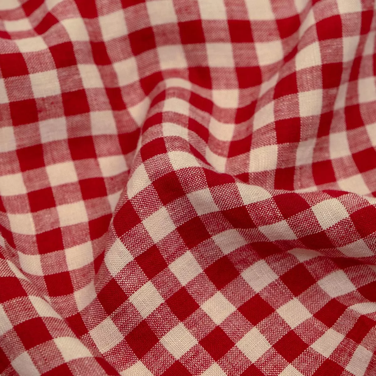 Gingham Soft Washed Linen – Cherry Cordial