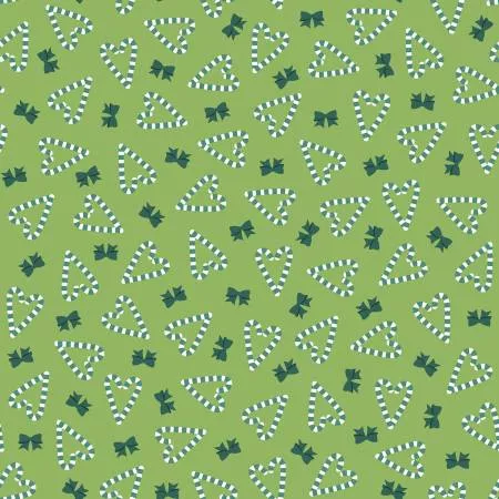 Green Candy Cane Hearts Christmas