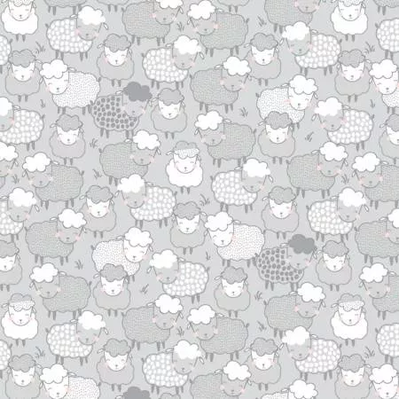 Grey Grazing Cute Sheep