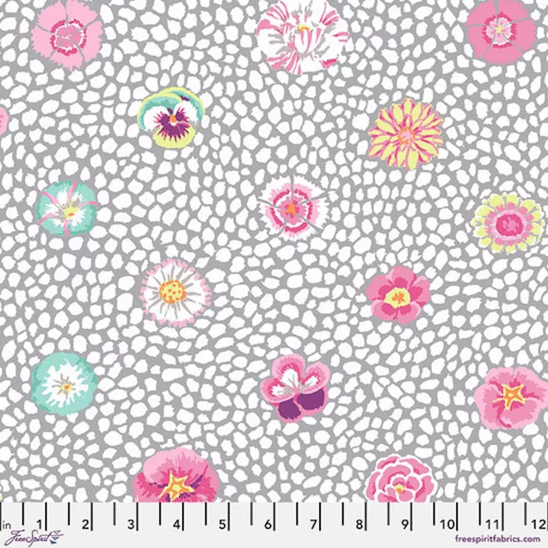 Guinea Flower Grey by Kaffe Fassett