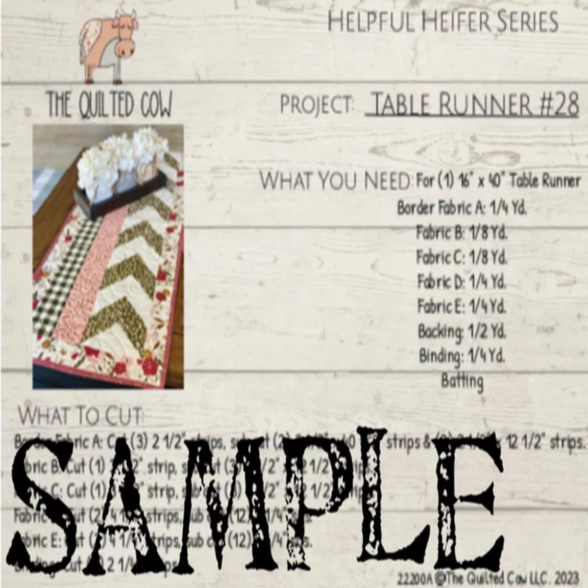 Helpful Heifer Table Runner #28