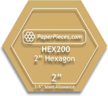Hexagon Acrylic Fabric Cutting Template 2 Inch