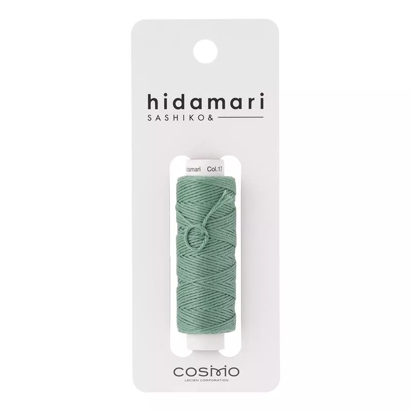 hidamari-sashiko-solid-in-sage-green-cosmo-thread-122301-17 Hidamari Sashiko Solid in Sage Green | Cosmo Thread | #122301-17