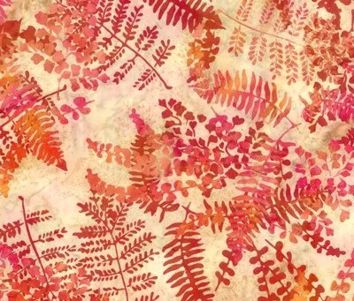 Hoffman Batiks Bali Handpaints Ferns Sunset
