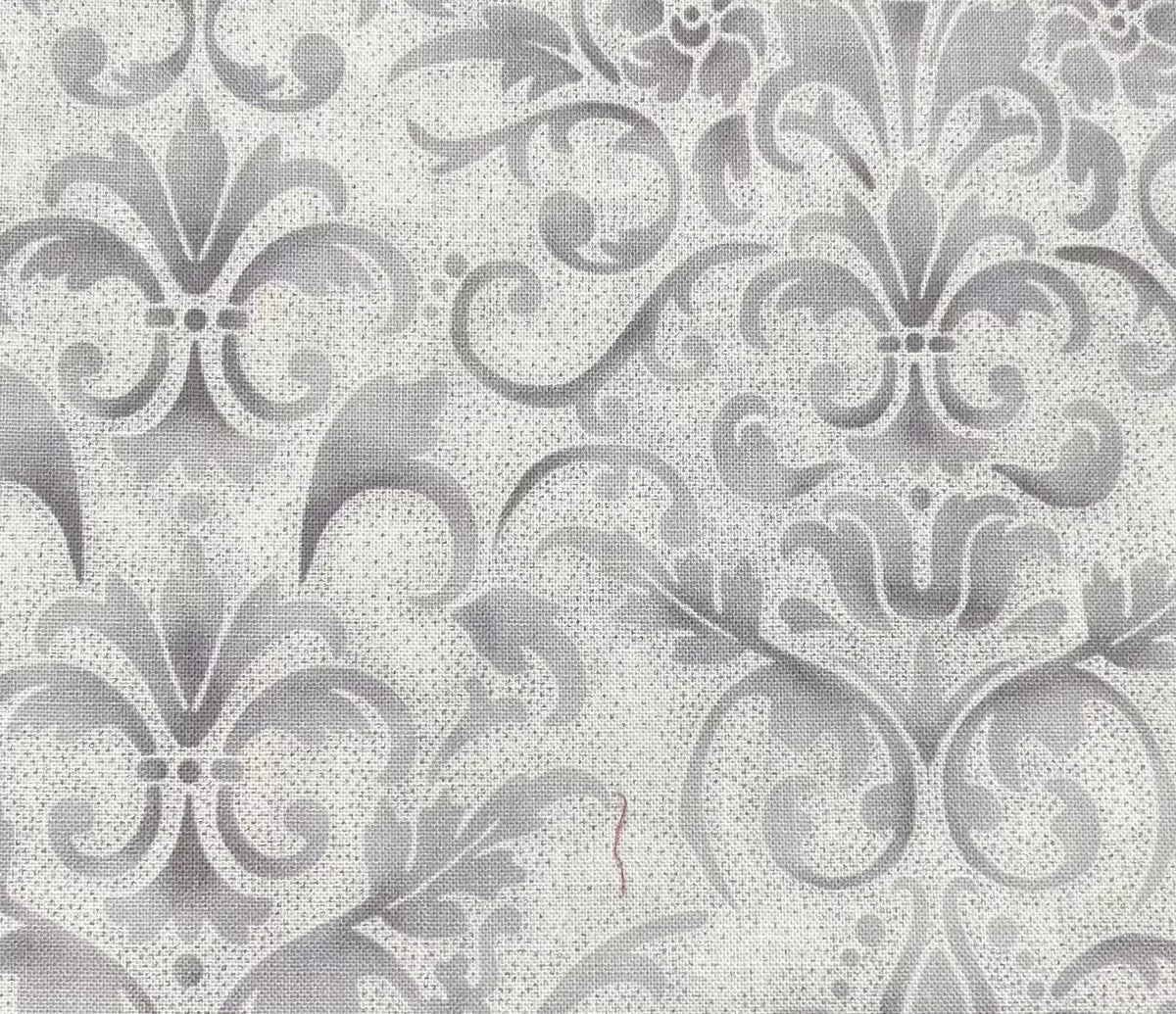 Hoffman Ice Damask with silver metallic