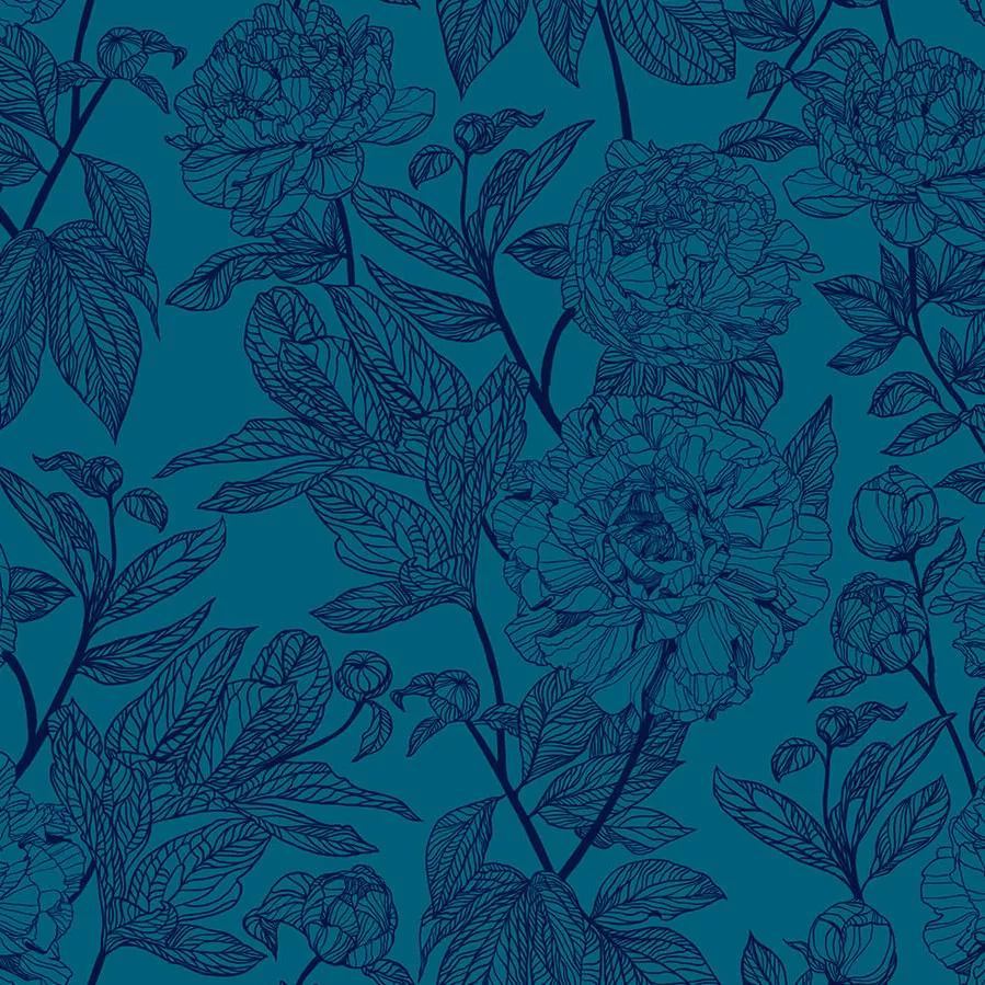 indelible-peony-in-ocean-fabric-half-yards Indelible, Peony in Ocean, Fabric Half-Yards