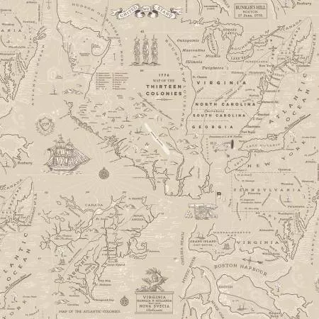 Independence Colonial Map Beige