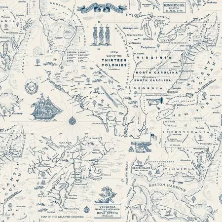 Independence Colonial Map Cream