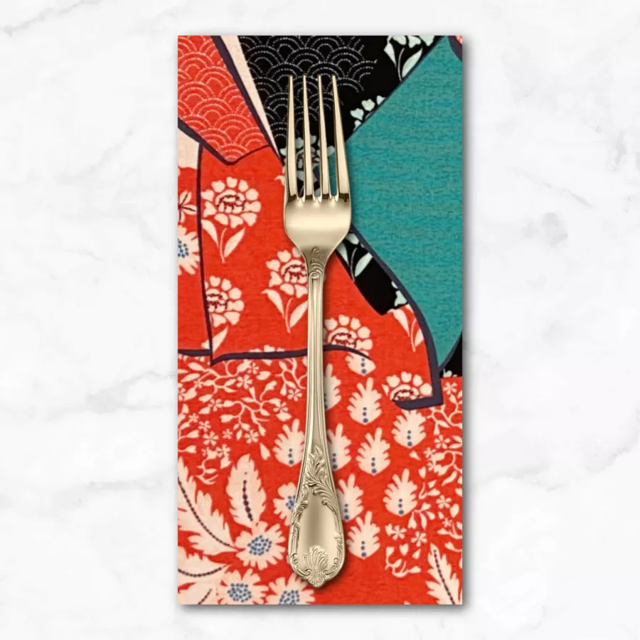 indochine-kimono-in-red-dinner-napkin Indochine, Kimono in Red, Dinner Napkin