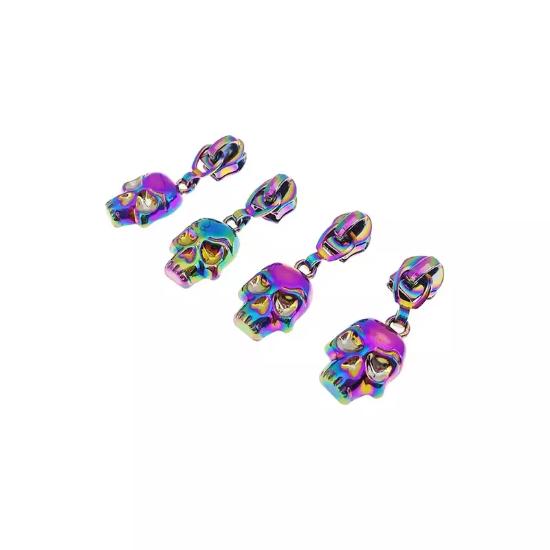 Iridescent Skull Zipper Pulls