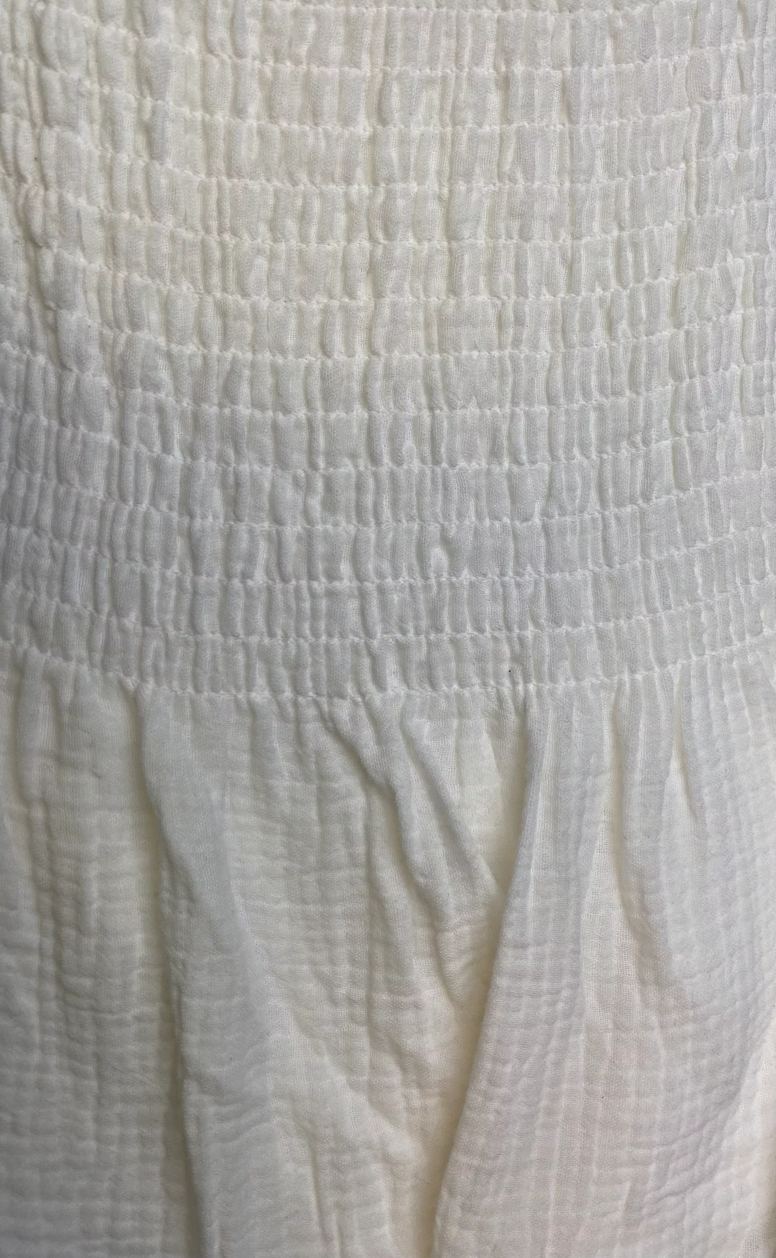 Ivory | Smocked Bubble Gauze Cotton