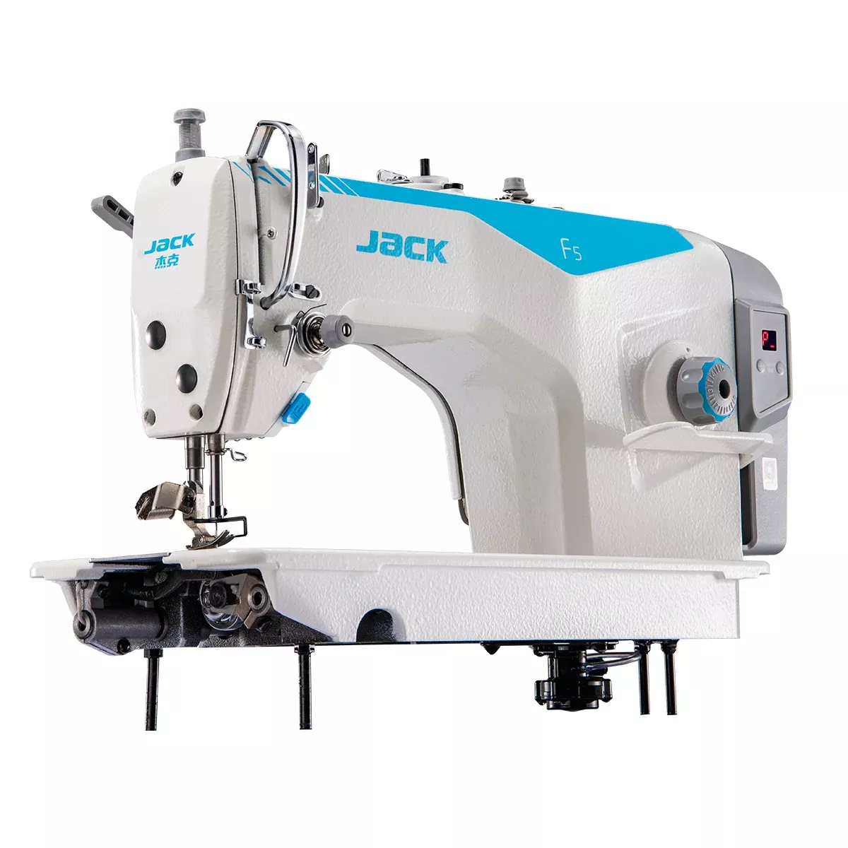 JACK F5-HL-7 – Single Needle Double Capacity Hook Lockstitch – Complete Setup, Table & Stand Included