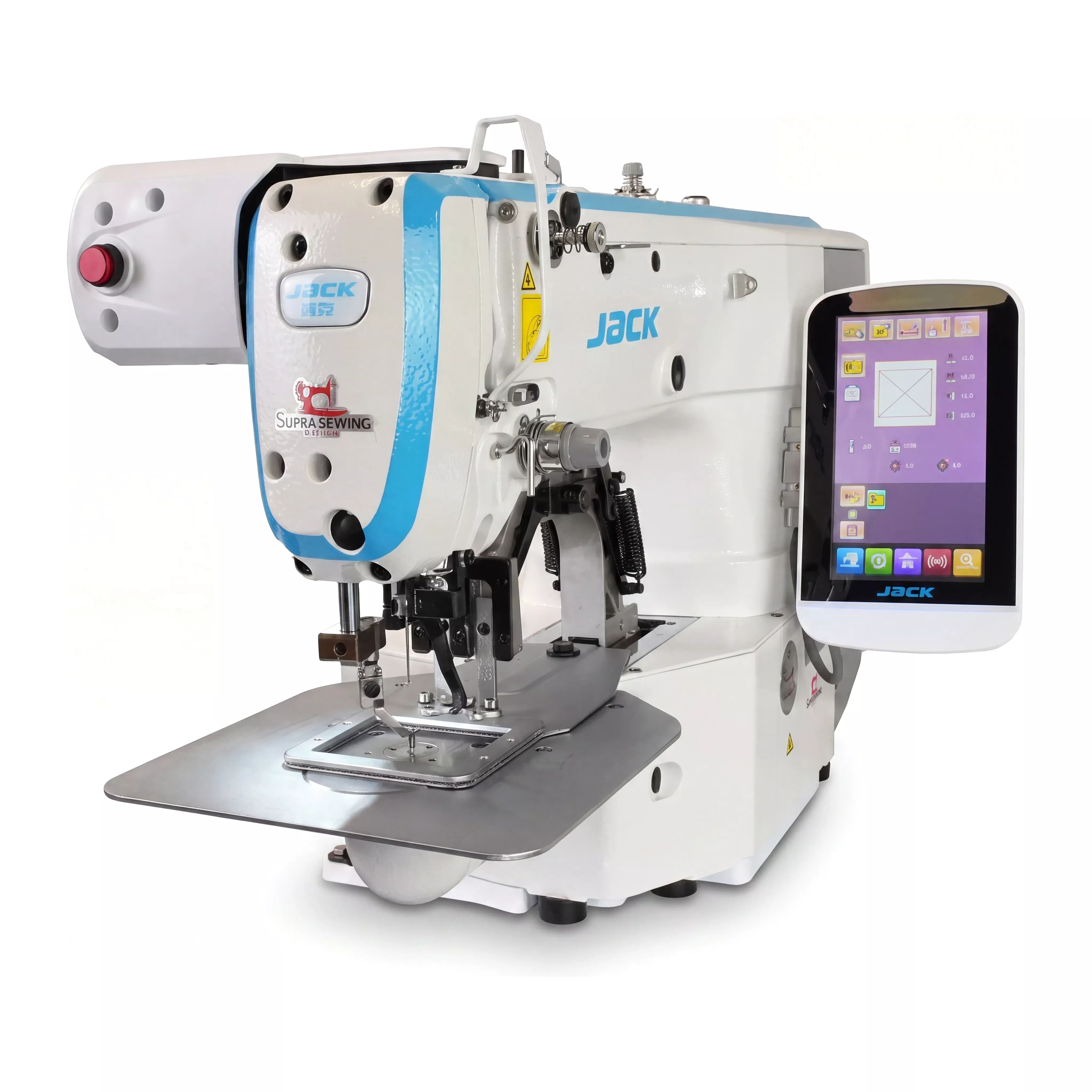 jack-jk-t1906gs-d-computer-controlled-high-speed-shape-tacking-sewing-machine-co JACK JK-T1906GS-D – Computer-Controlled High-Speed Shape-Tacking Sewing Machine – Complete Setup, Table & Stand Included