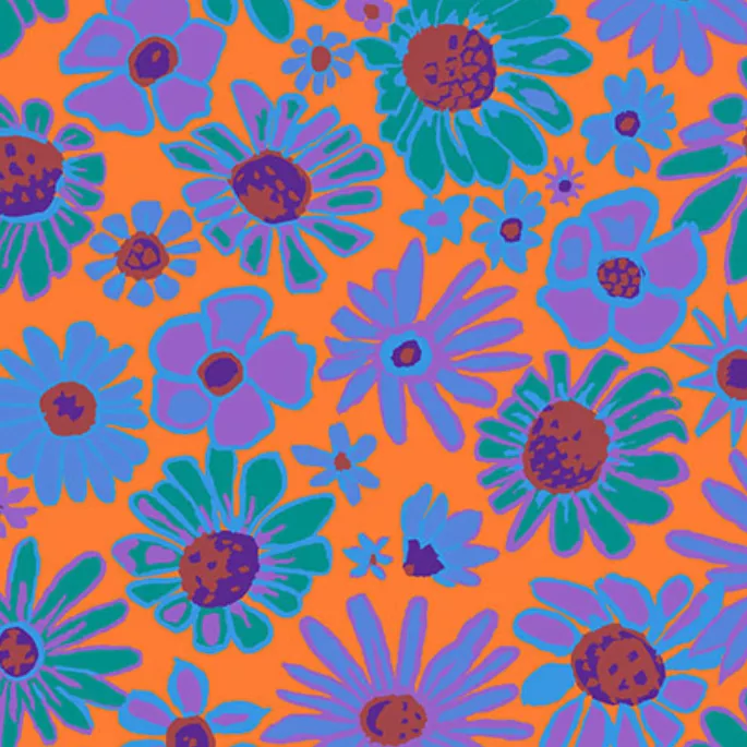 Kaffe Collective, Bloomers in Orange, Fabric Half-Yards