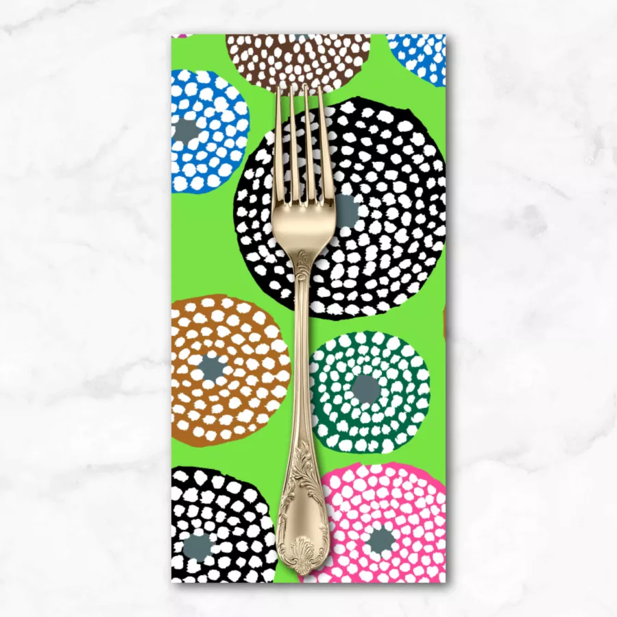 kaffe-collective-disks-in-lime-dinner-napkin Kaffe Collective, Disks in Lime, Dinner Napkin