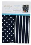 KimberBell Dots/Stripes Tea Towel Navy