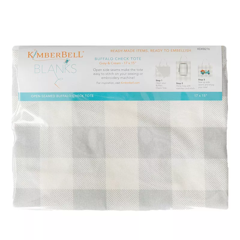 Kimberbell Tote Buffalo Check Gray/Cream