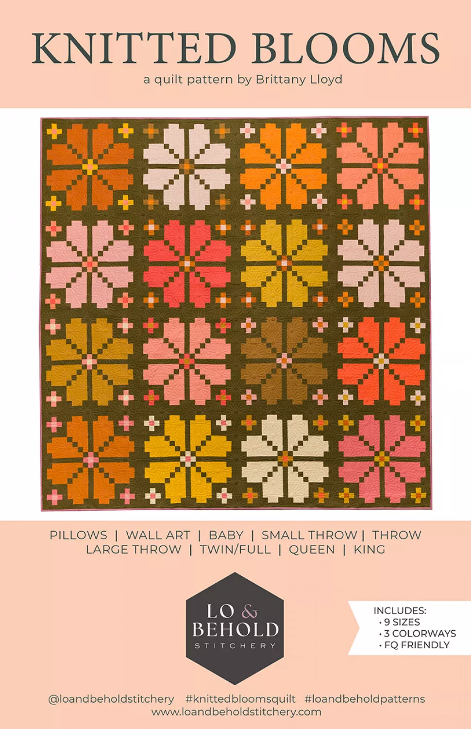 knitted-blooms-quilt-pattern-lo-behold-stitchery Knitted Blooms Quilt Pattern | Lo & Behold Stitchery