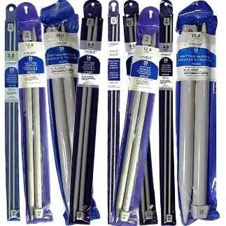 Knitting Needles - Single Point, 35cm length - Unique Brand