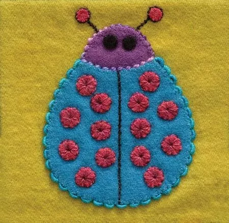 lady-bug-pre-cut-wool-block-sue-spargo Lady Bug Pre-Cut Wool Block Sue Spargo