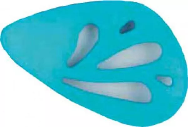 Large Polyamide Cut Out Button Blue 2-3/4in