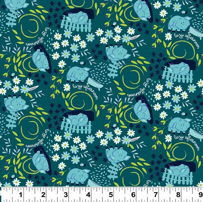 Lazy Pigs Teal by Meags & Me