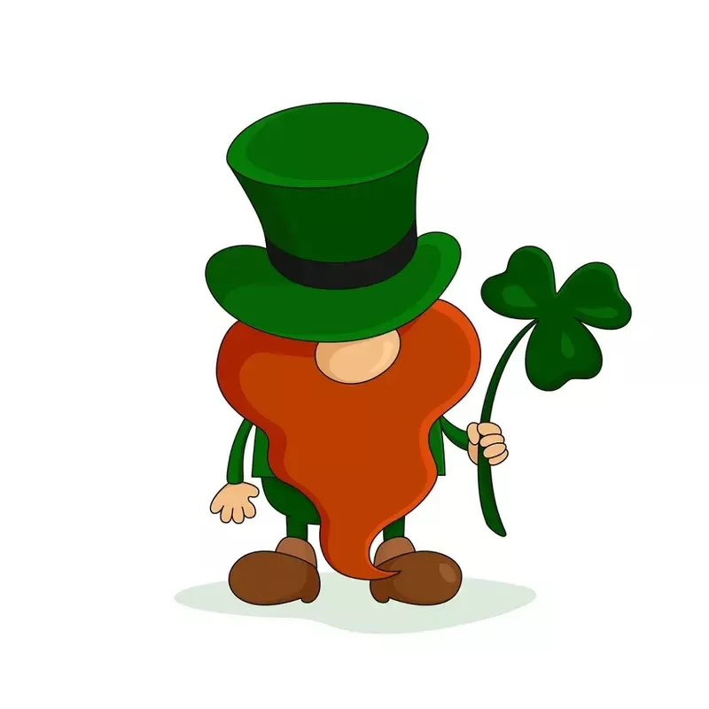 Leprechaun & Clover Fabric Panel