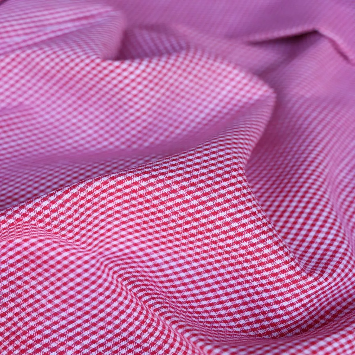 Lipstick Red & Ivory Mini Gingham Handwoven Cotton