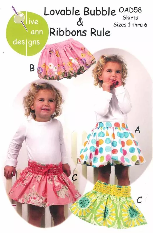 lovable-bubble-ribbons-rule-skirtsolive-ann-designs-oad58 Lovable Bubble & Ribbons Rule SkirtsOlive Ann Designs (OAD58)