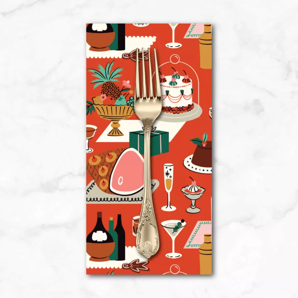 merry-mod-holiday-soir-e-in-red-dinner-napkin Merry & Mod, Holiday Soirée in Red, Dinner Napkin