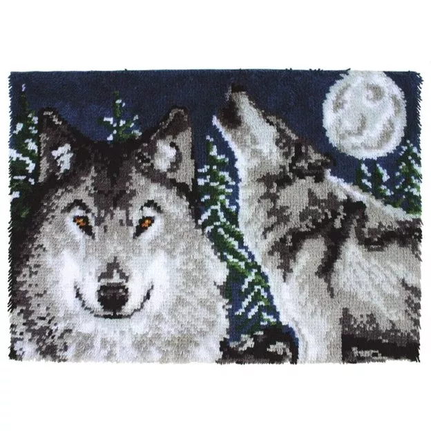 midnight-wolves-rug-hooking-kit-27-x-40-wonderart Midnight Wolves - Rug Hooking Kit - 27 x 40 - Wonderart