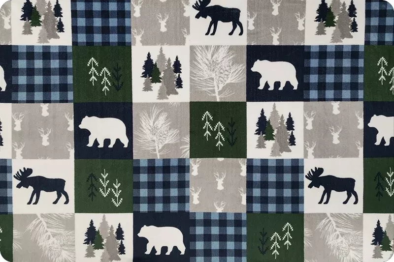 minky-cabin-quilt-digital-cuddle-navy-from-shannon-fabrics-60-wide Minky - Cabin Quilt Digital Cuddle Navy From Shannon Fabrics - 60" Wide