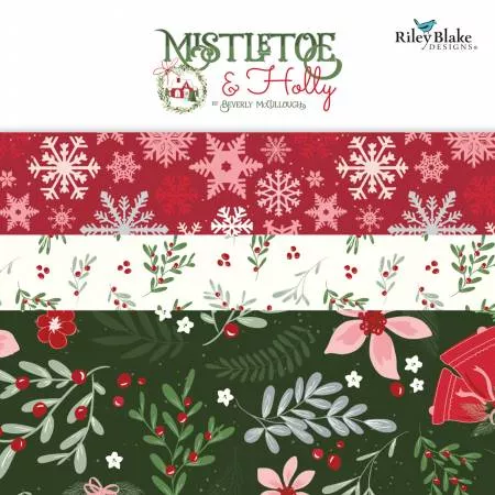 Mistletoe & Holly 10in Squares, 42pcs/bundle