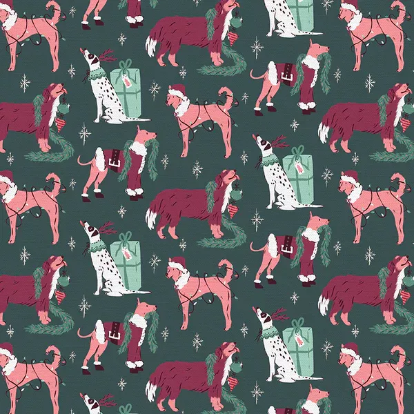 Mistletoe Mutts – Christmas Canines – Dark Green