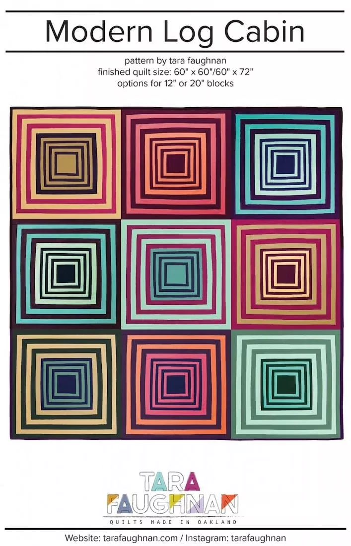 modern-log-cabin-quilt-pattern-by-tara-faughnan Modern Log Cabin Quilt Pattern by Tara Faughnan