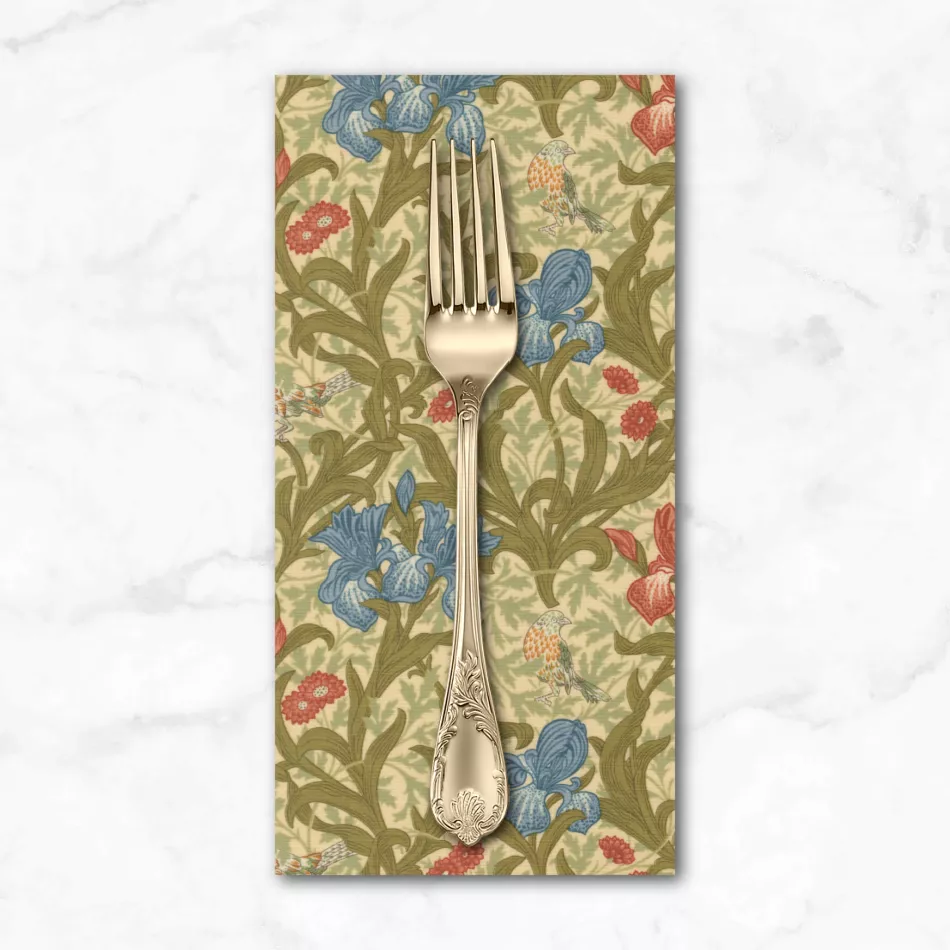 morris-muse-iris-in-parchment-dinner-napkin Morris Muse, Iris in Parchment, Dinner Napkin