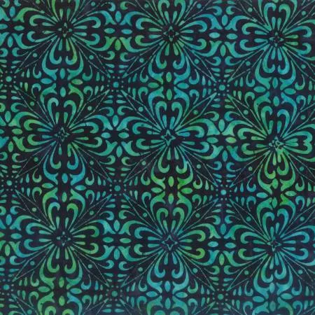 Navy/Green Fancy Tiles Batik