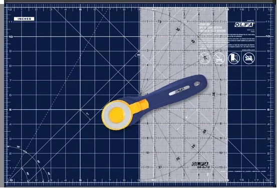 navy-rotary-essentials-kit-cutter-ruler-mat-olfa Navy Rotary Essentials Kit - Cutter/Ruler/Mat - OLFA