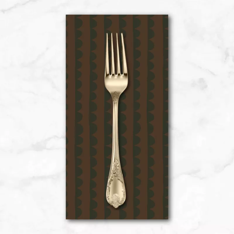 Night Rainbow, Scallop in Umber, Dinner Napkin