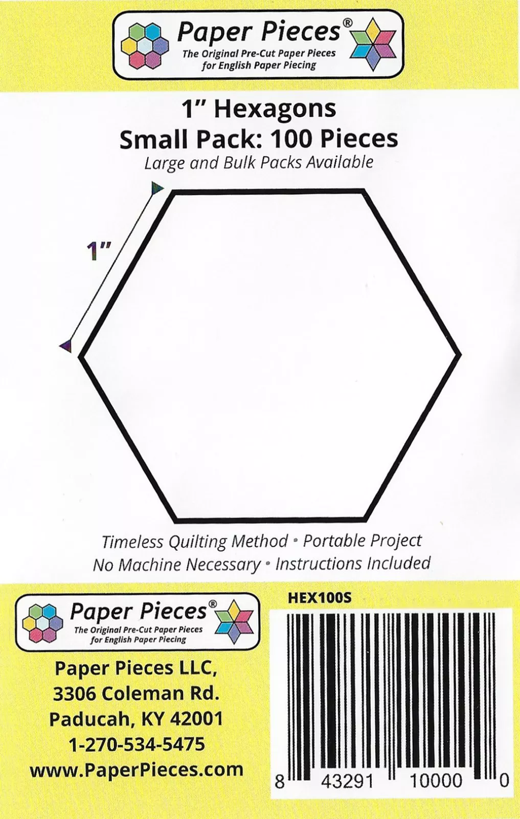 Paper Pieces Hexagons 1inPaper Pieces HEX100S