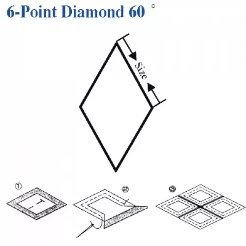 Paper Piecing 6-Point Diamond – 2″