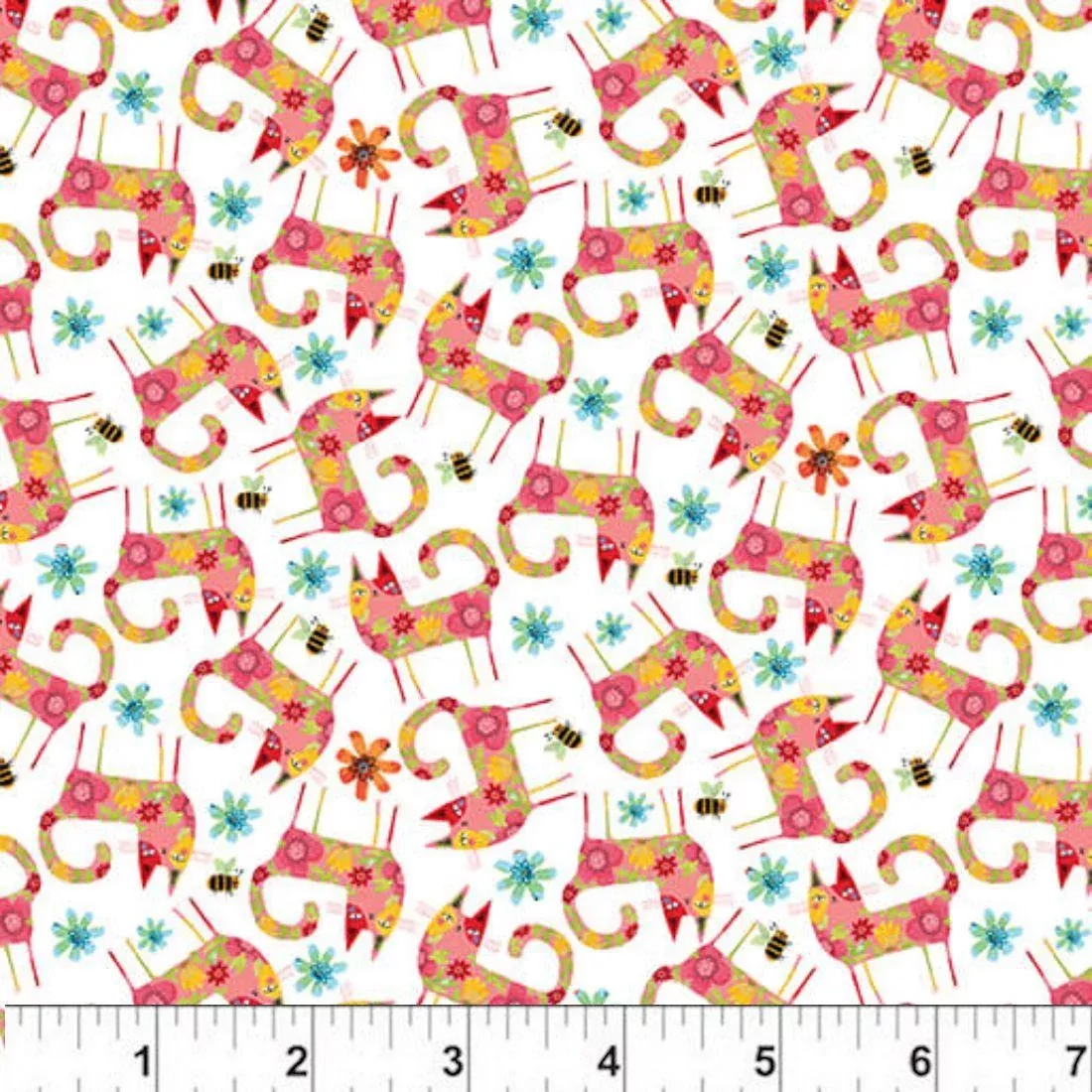 patterned-cats-orange-multi-by-terry-runyan Patterned Cats Orange/Multi by Terry Runyan